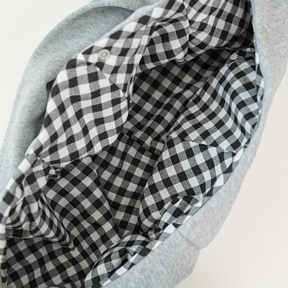 Reversible Pet Carrier Bag for Small Dogs & Cats, Breathable Soft Polyester with Wide Shoulder Strap and Pocket, Snap Closure