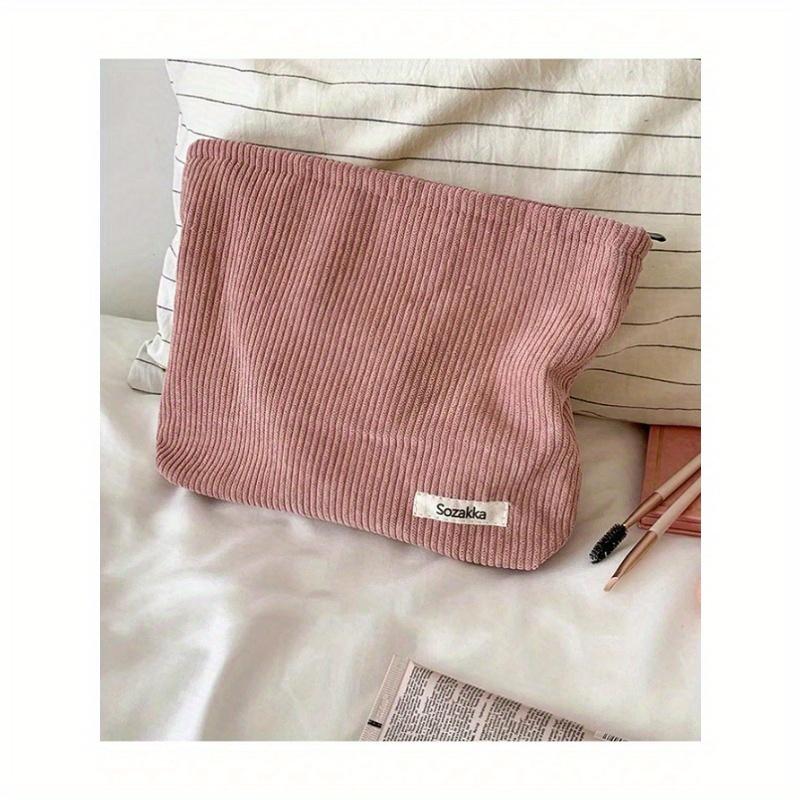 Letter Patch Makeup Bag Pouch Skincare Toiletry Packing Bag Travel Essentials Organizer Lip Oil Nail Polish Travel Toiletry Storage Zipper