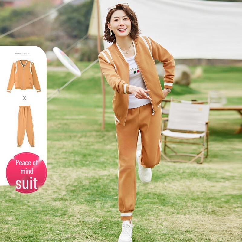 Женский повседневный спортивный бейсбольный костюм-куртка и брюки 4XL