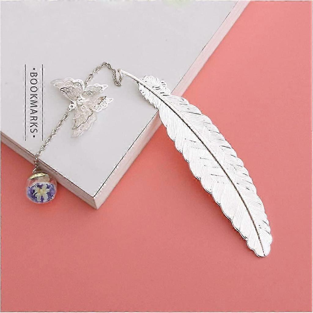 Vintage Metal Feather Bookmark Birthday Gift Teacher Lady Butterfly Bookmark Mother's Day Christmas