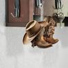 1-Piece Flat Cowboy Car Ornament - Western Charm for Rearview Mirror, Crafted with Detail, Rustic Style for Any Vehicle Interior