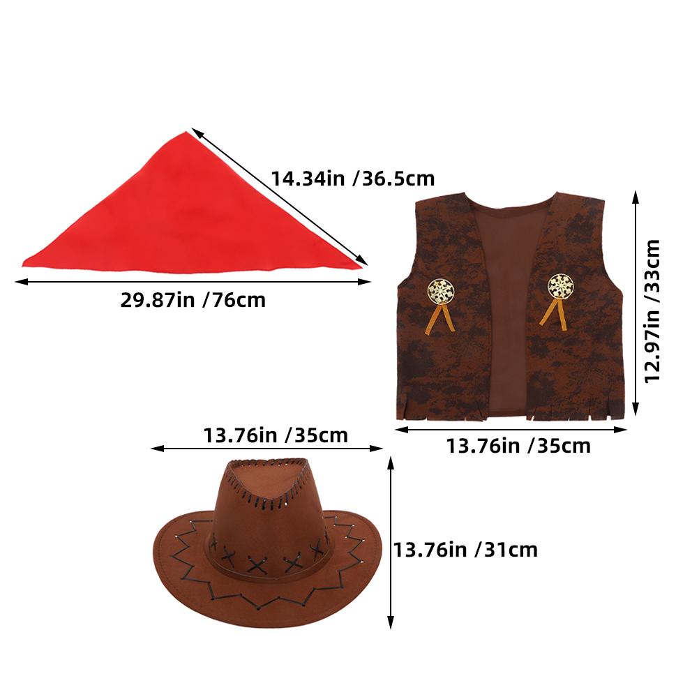 1 set Kids Cowgirl Outfit Set Halloween Costume Wild West Party Dress Western Costume Set Toddler Children Cosplay Suit Denim