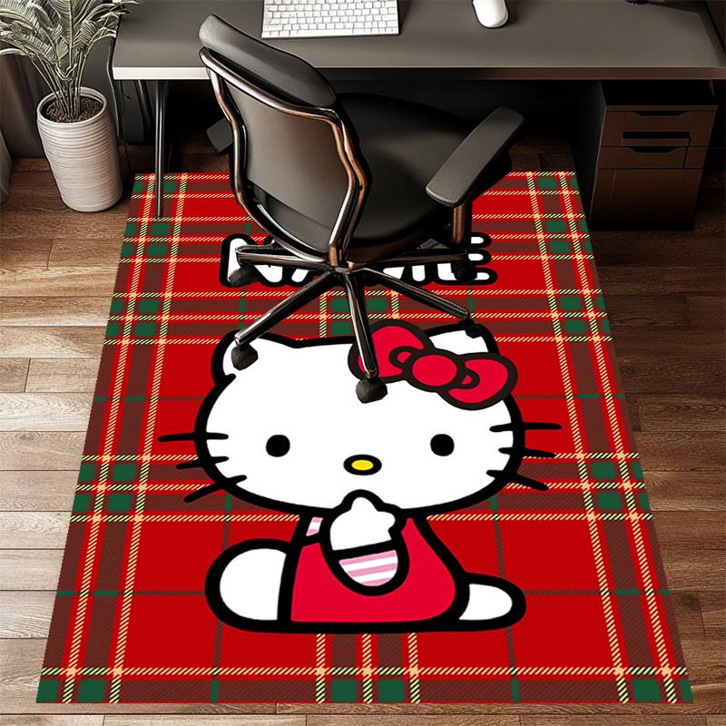 Custom HelloKitty Mat Personalized Name, Polyester Washable Indoor Entryway Rug, Gift for Christmas, Easter, Thanksgiving Day