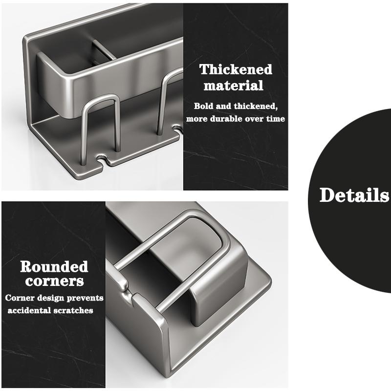 Metal Toothbrush Storage Rack Wall-Mounted U-Shaped Card Slot Electric Toothbrush Holder Razor Cup Shelf Bathroom Organizer