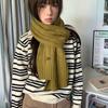 Luochi Wool Blend Embroidered Cable Knit Scarf: Retro Autumn/Winter Style Neck Gaiter for Women & Men
