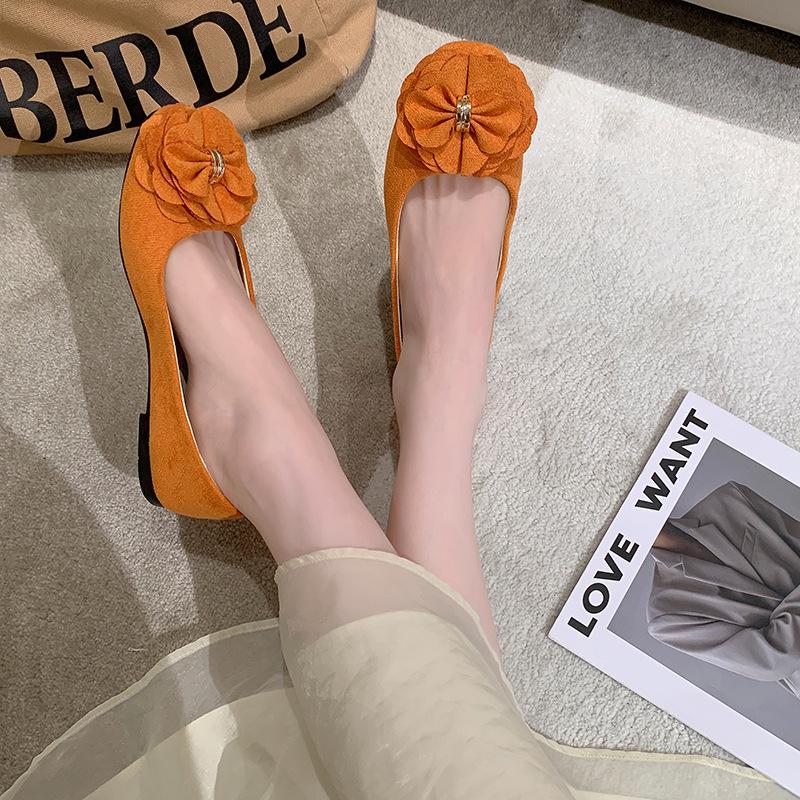 Women Girls Solid Big Size Slip On Flat Shallow Comfort Casual Single Shoes