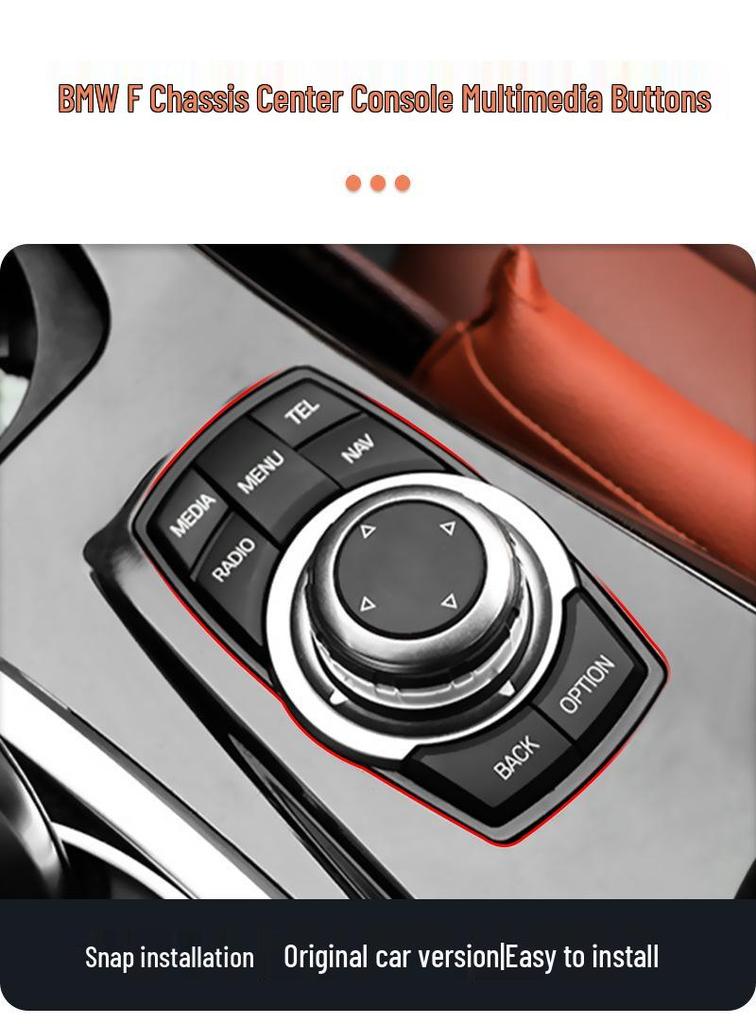 Compatible with BMW Series 1-7, X3, X4, F10, F18, F30, F02 - Multimedia Knob Button Switch