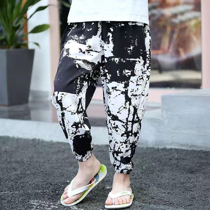 Dětské kalhoty MAITA Jarní Boho Potištěný Vysoký pas Ležérní Lucerna Kalhoty Joggers Dětské fitness tepláky