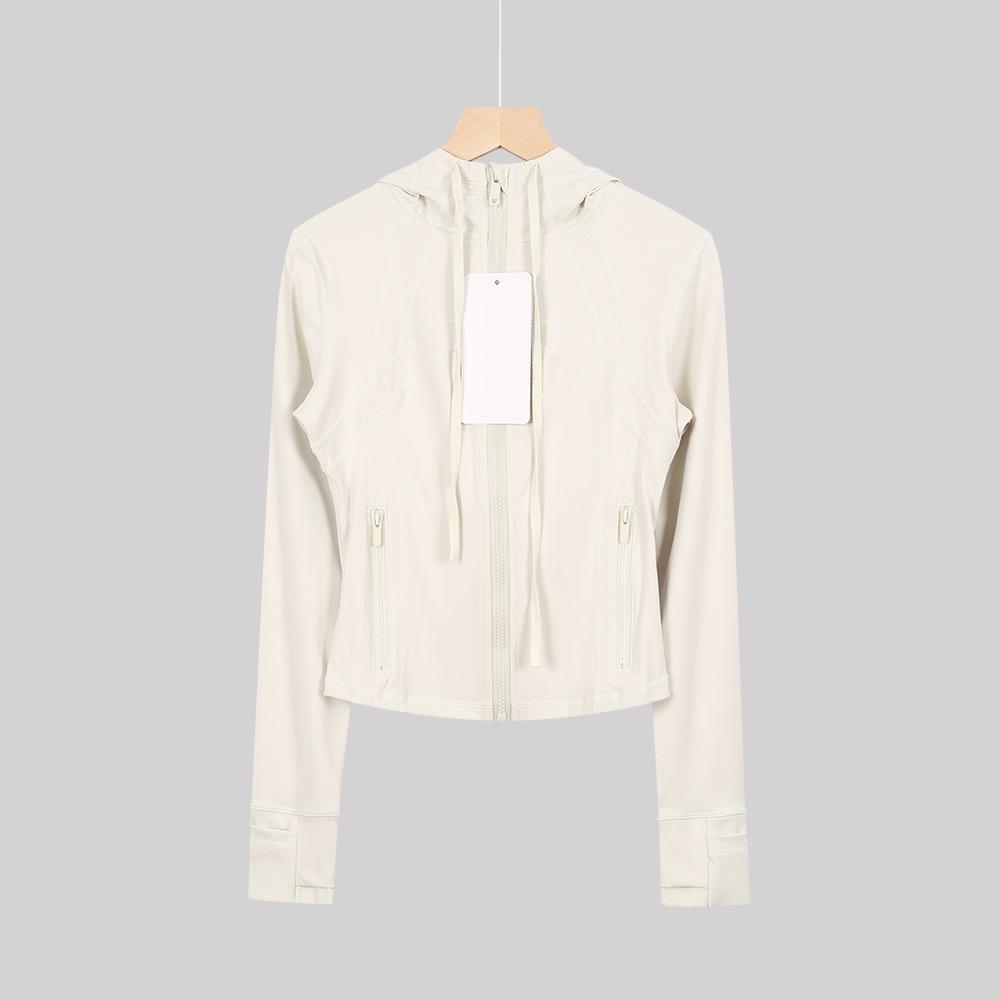 Felpa con cappuccio sportiva corta da donna con zip, cardigan aderente per yoga e corsa