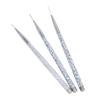 Ensemble de 3 Pinceaux Liner Professionnels pour Nail Art Pinceaux pour Peinture et Dessin d'Ongles Ensemble Outils de Manucure