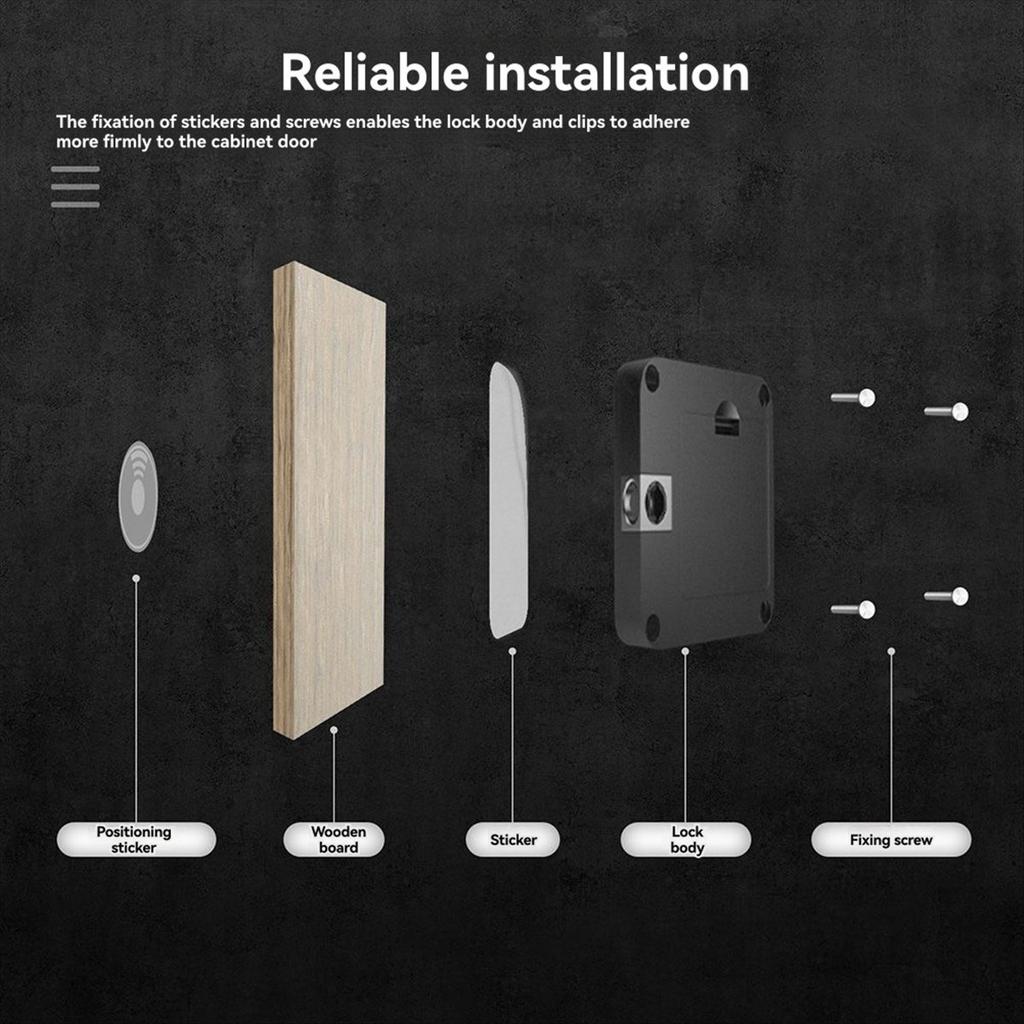 Tuya Smart Cabinet Door Lock for Cabinets Bluetooth & IC Card Access App Control Keyless Entry for Furniture & Drawers