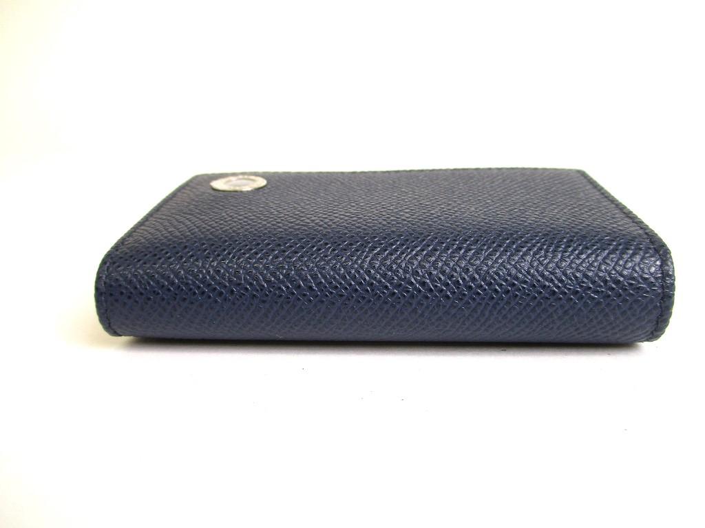 Authentic BVLGARI Navy Blue Leather BVLGARIBVLGARI 6 Pics Key Cases #9681  Refurbished