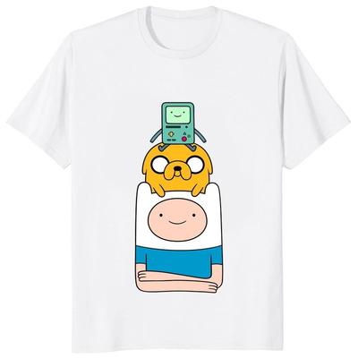 ZX TEE Adventure Time Printed Cartoon Graphic Streetwear Fashion T-Shirts Harajuku Clothes Short Sleeve Summer Tee Casual Female Tops