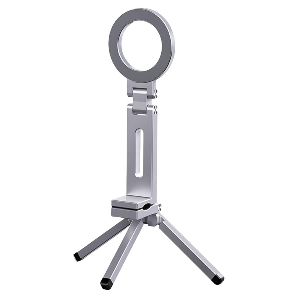 Universal Magnetic Phone Holder 360° Rotating Portable Phone Stand Foldable Tripod Magsafe Mount for Live Broadcast Travel Plane