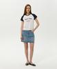 PLAC WOMEN Vintage Washed Denim Mini Skirt Light Blue