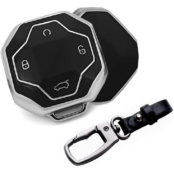 for Chery Jetour T2 Traveler 2023 2024 Key Fob Shell Case with Keychain Keyless Entry Remote Control 4 Button Key Fob Cover Holder