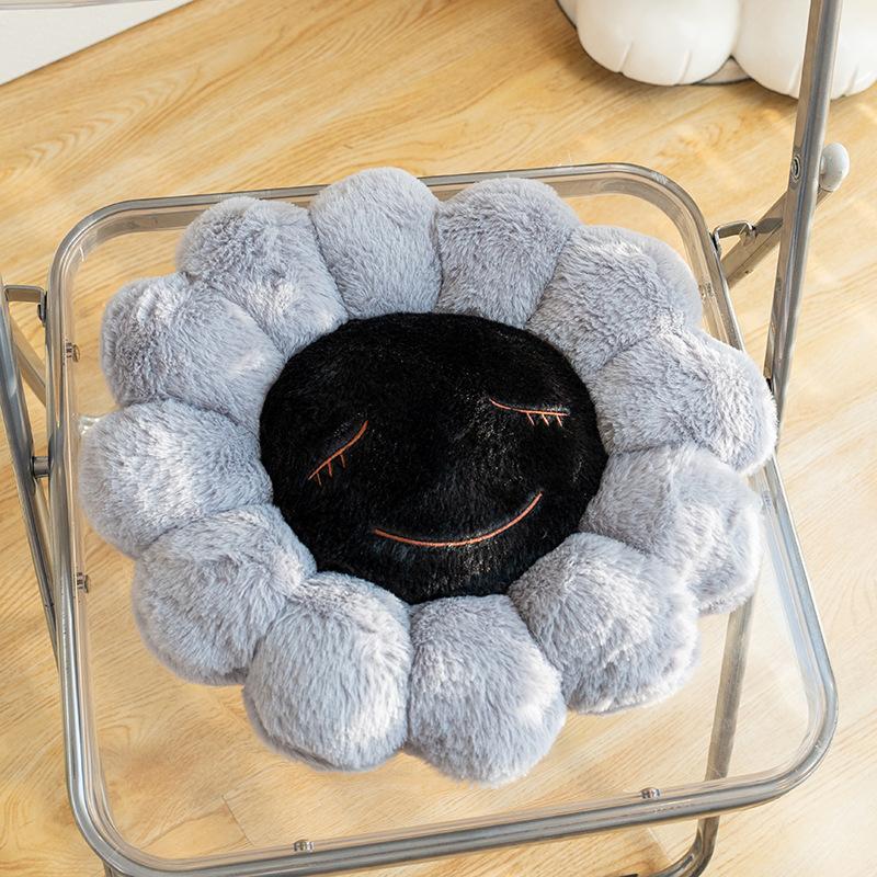 Creative Devil Sunflower Seat Cushion Plush Toy Flower Throw Pillow Home Sofa Pillow Cushion Futon Seat Cushion 40*40cm（0.32kg）