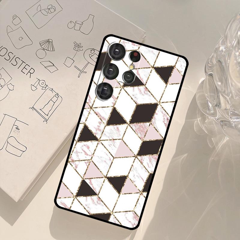 Marble Geometric Phone Case For Samsung Galaxy S25 S26 Ultra S20 S21 S22 S23 S24 Plus S10 S25 FE Back Cover