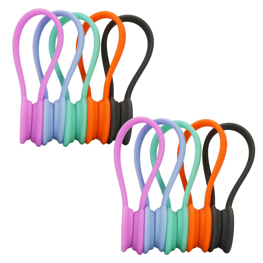 

Cable Management Magnetic 5 Colors Easy to Securely Organizes Cords and Earphones Clips, Set, Use, (10 pieces)