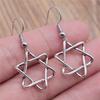 Vintage Neue Mode Einfach Judentum Menora Davidstern Charmante Hängeohrringe Für Dame Damen Schmuck Geschenk