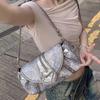 Y2k Bags For Women  New Arrive Retro Fashion Single Bag Korean Harajuku Shoulder Silver Underarm Bag Rivet Women's Handbags