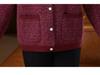 Grandma's Autumn Knitwear: Plus-Size Velvet Thick Cardigan for 70-80 Year Olds - Perfect for Fall & Winter.