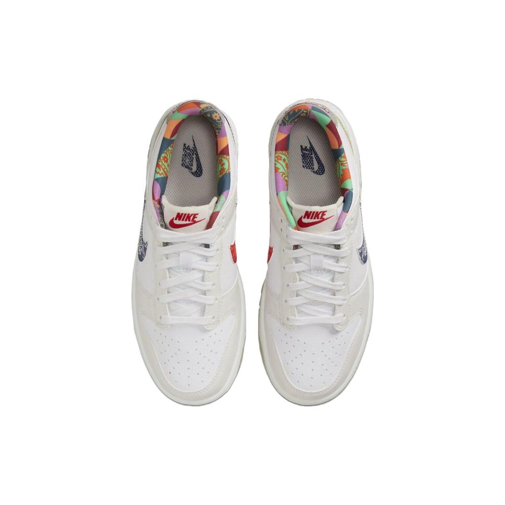 Nike Dunk Low GS Multi-Color Paisley Kinder Sneakers Weiß Diffused-Blau Mystic-Rot FN8913-141