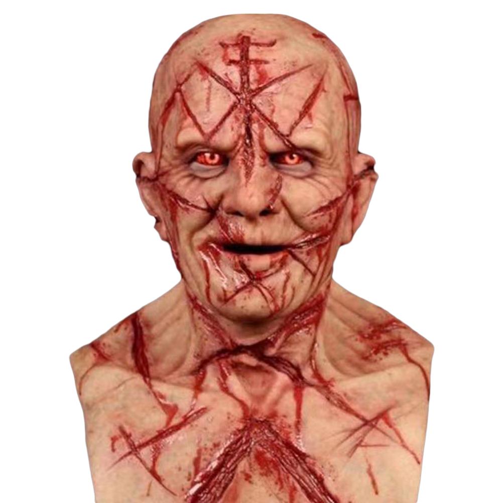 Horror Latex Mask Headgear with Scar for Halloween Party