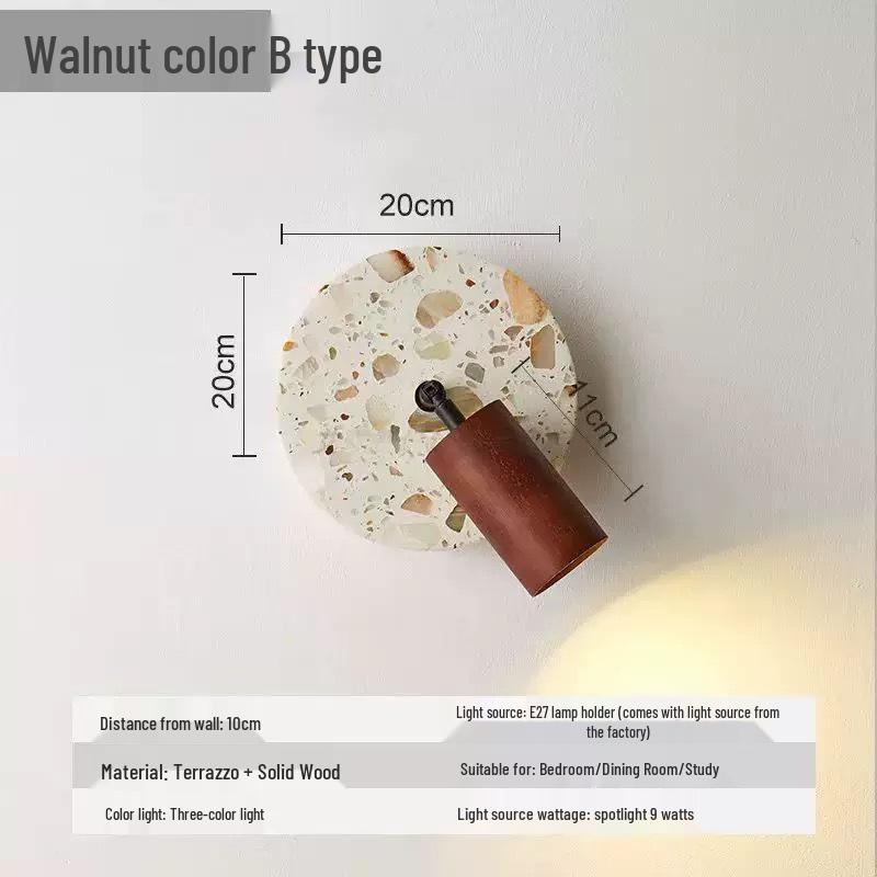 

Nordic Rotating Translucent Stone LED Wall Lamp for Wabi-Sabi Style Bedroom, Bedside, Entrance, or Balcony. LED - Warm Light