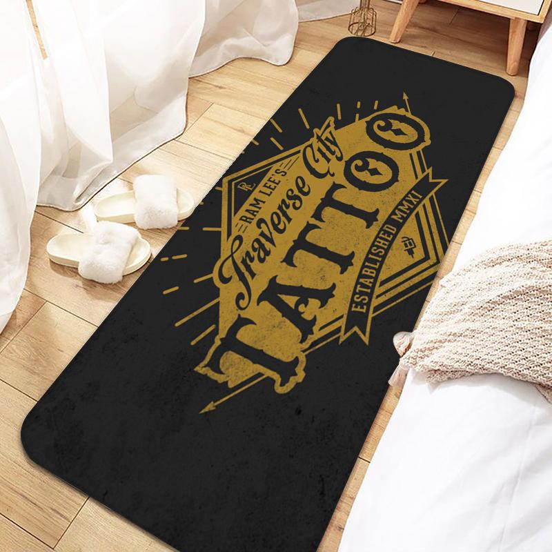 Tattoo Shop Door Mat Entrance Non-slip Doormat Washable Kitchen Carpet Living Room Hallway Rugs Bathroom Bath Door Mats