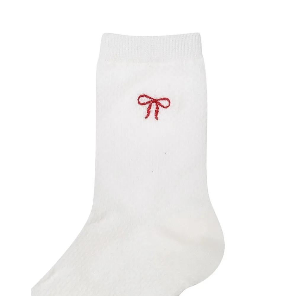 [26SS] Chaussettes Mi-longues en Maille à Pointe Ruban pour Femme Lot de 2 JASS6E041R2