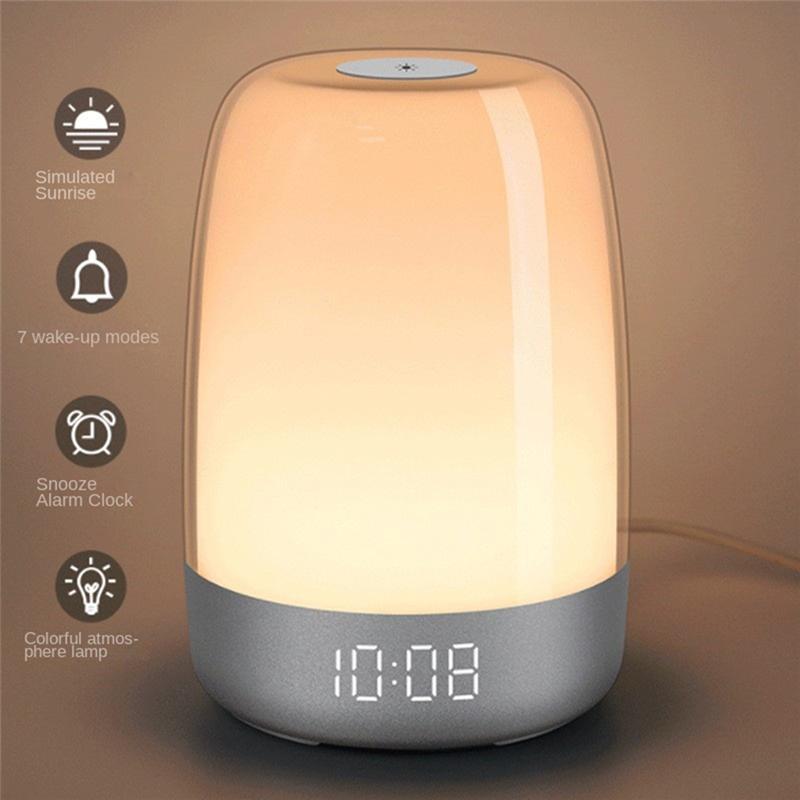Good-Touch Wake Up Night Light With Sunrise Simulation Alarm Clock Dimmable Warm White LED RGB Bedside Lamp Ambient