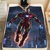 Iron Man Poster Print Flannel Blanket, Comfortable Warm for Sofa Bed Chair, Versatile for Picnic -HYQ35