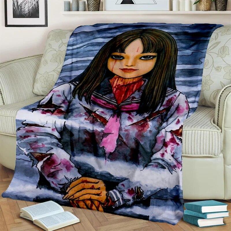 3D Horror Ghost Junji Ito Tomie Kawakami Blanket,Soft Throw Blanket for Home Bedroom Bed Sofa Picnic Travel Office Cover Blanket