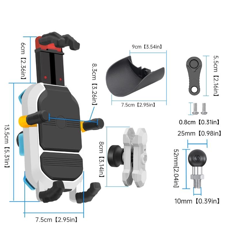 Motorbike Six-Claw Phone Holder Anti-Slip Shock Absorption Mount Guard Against Theft Smartphone Stand Navigation Bracket