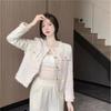 French Small Fragrant Tweed Short Coat Women Spring and Autumn Korean Tassel Single-breasted Jacket Fashion Niche Aesthetic Coat