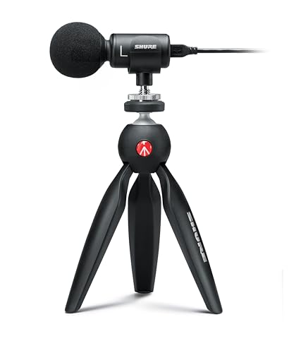 Shure MV88+ Video Kit Stereo Condenser Microphone MV88+DIG-VIDKIT USB-C Smartphone External Microphone for Video Recording