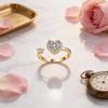 Adjustable Heart Shape Ring With Cubic Zirconia For Women Fashion Jewelry