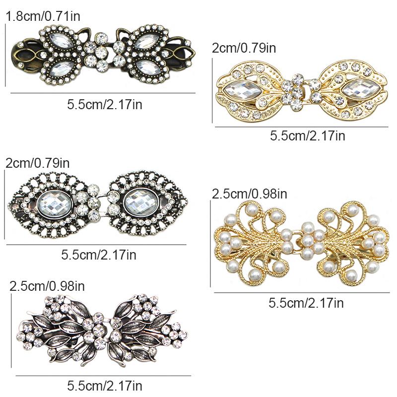 1PC Rhinestone Brooch for Cheongsam Fashion Rhinestone Collar Pin Elegant Modesty Clip Qipao Dress Clasp