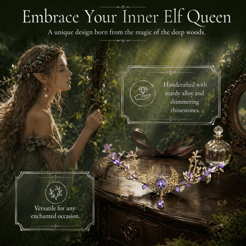 Rhinestone Decorated Fairy Tiara Twig Branch Design Fairy Headpiece Woodland Elven Crown For Women