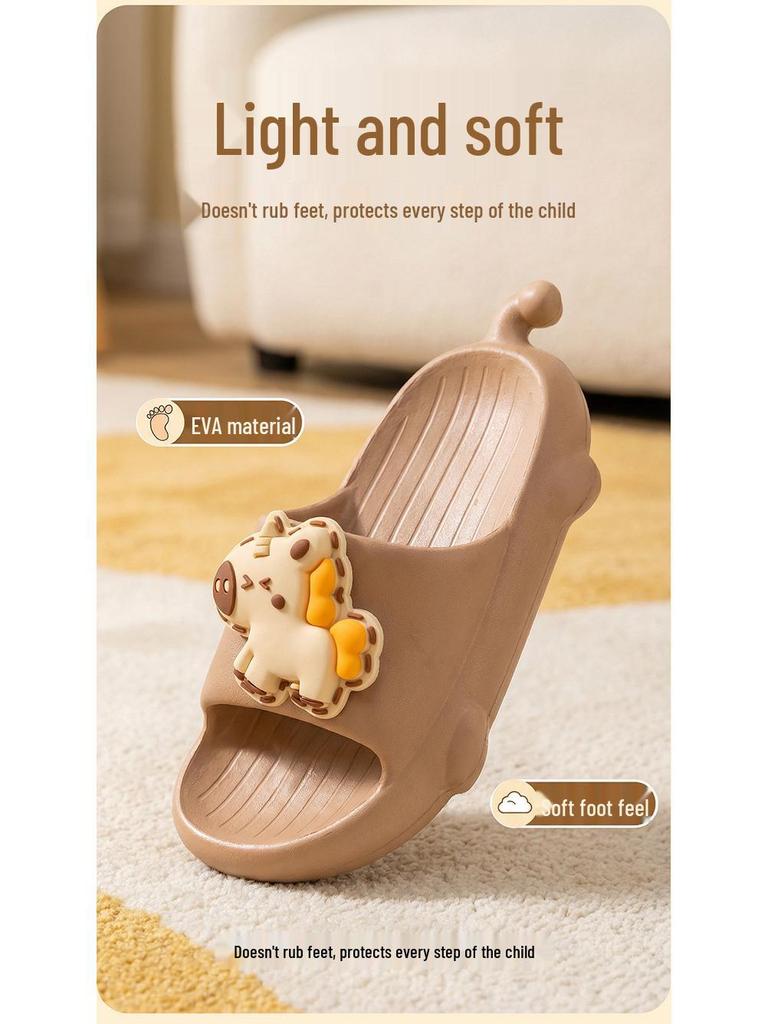2026 Summer Kids' Non-slip Home Slippers - Cute 3D Horse Flip-flops for Boys & Girls
