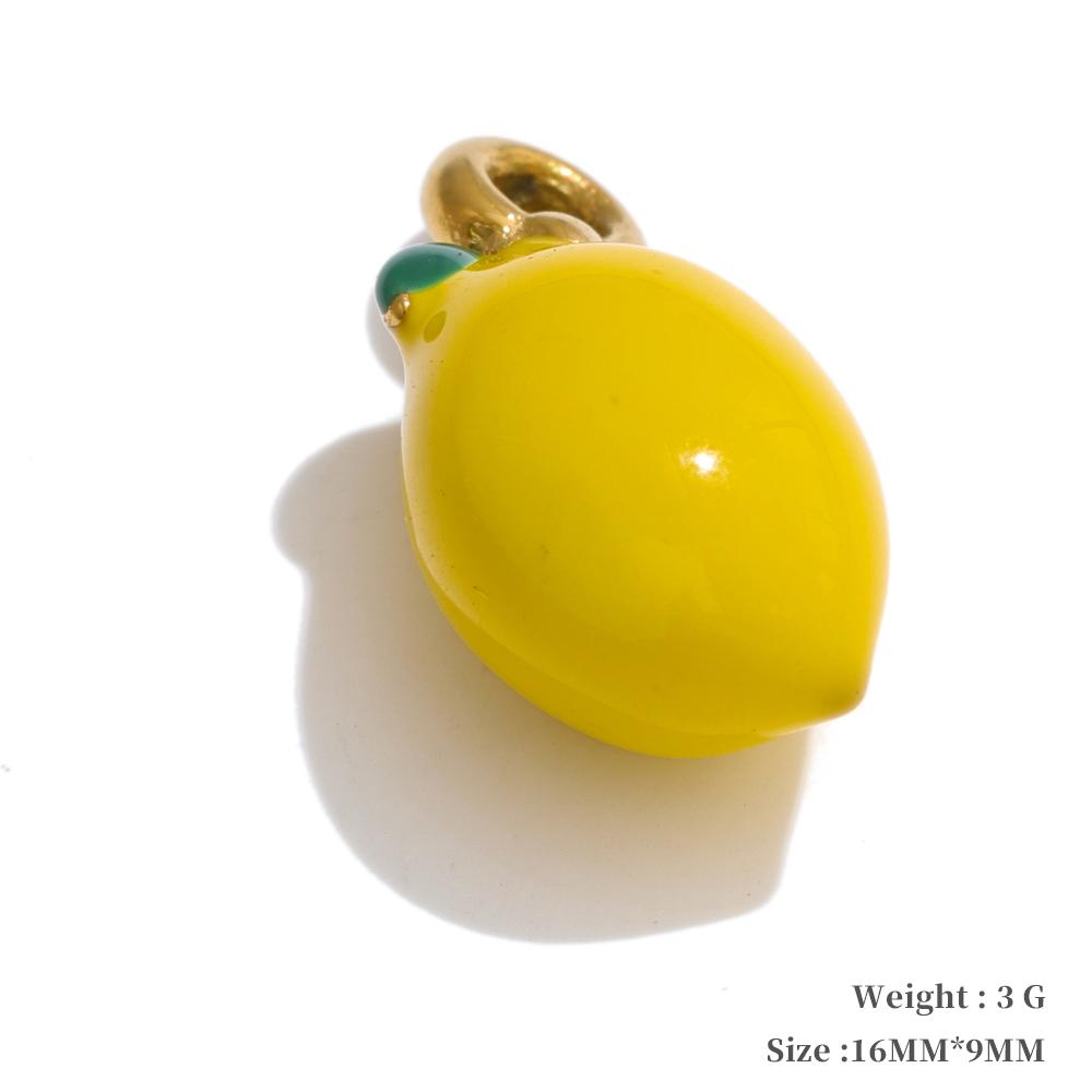 Yhpup Fashion Enamel Lemon Strawberry Heart Flower Gift DIY Accessories Making Necklace Bracelet Earring Stainless Steel Jewelry
