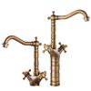 Gold Basin Faucet Bathroom Deck Mounted Dual Handles Black Bathroom Sink Faucet Antique Kitchen Mixer Taps Chrome