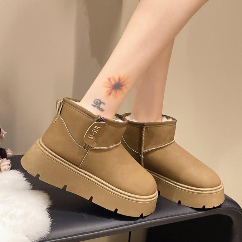 Winter New Warm Snow Boots Women's Platform Velvet Bread Shoes Round Head Retro Classic Cotton Shoes Tide