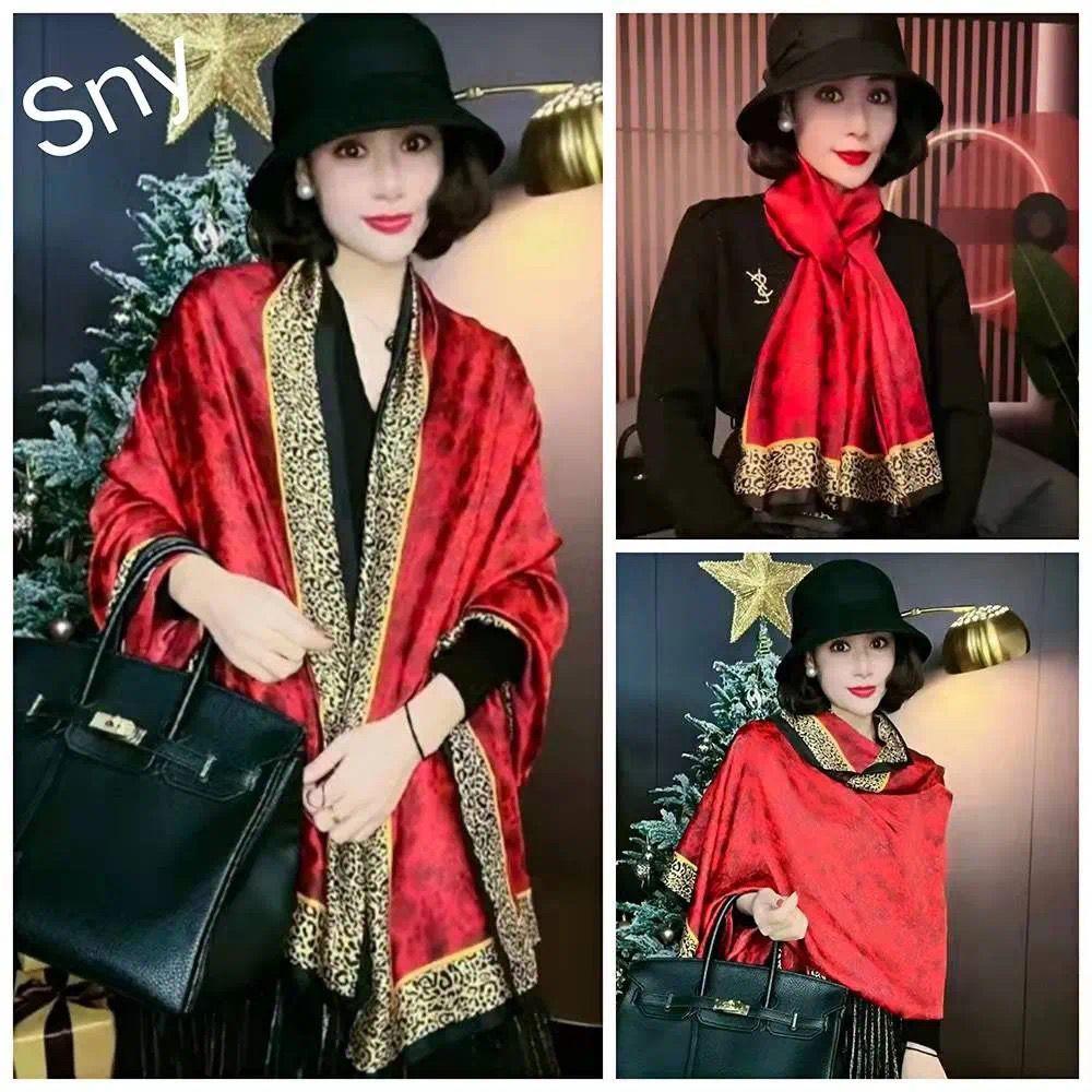 180*90 cm Luxus Marke Frauen Sommer Silk Schals Schal Dame Wrap Weiche Weibliche Europa Designer Strand Bandana