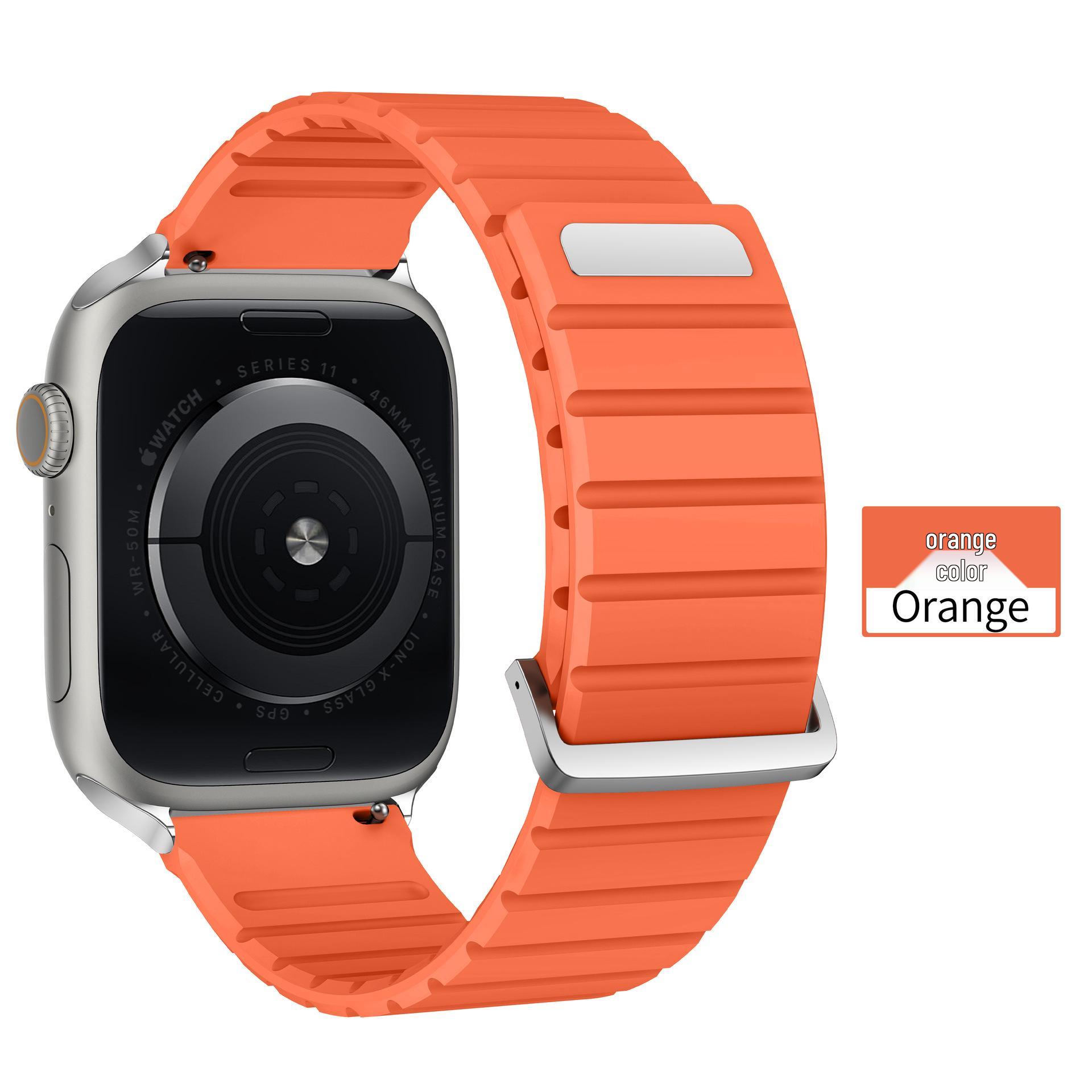 

Silicone Magnetic Smart Sport Strap for Apple Watch Series 1-11 38/40/41 mm оранжевый