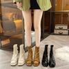 Ankle Square Heel Modern Boots Winter Square Toe Ladies Shoes On Sale 2024 Fashion Super High Heel Butterfly-knot Women's Boots