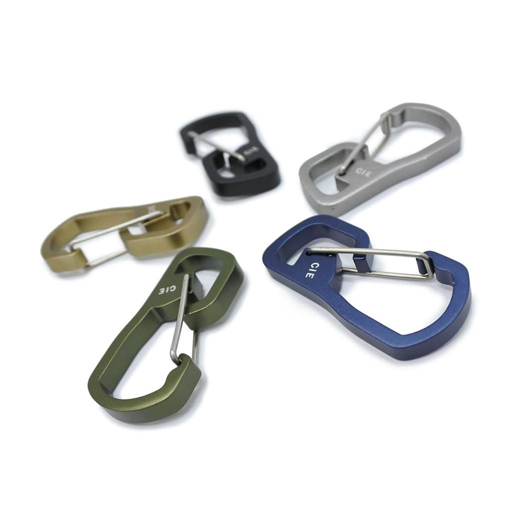 CIE 2ROOMS CARABINER NATO Set of Lightweight and Aluminum Carabiners BLACK, 2, Carabiners, Cordura, Men's Women's,