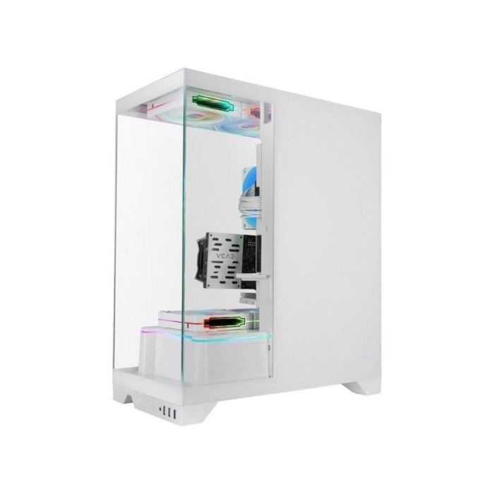 Boîtier PC - MARS GAMING - MC-PRISMA - Triple Cristal ARGB - Blanc - Semitorre ATX