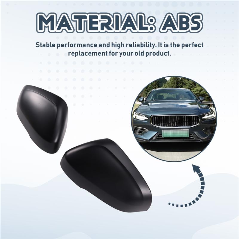 A58X-Undercoat Rearview Mirror Shell Housing Cover Front Door For Volvo S80 S60 V70 V40 2011-2018 39804832 39804850 Car